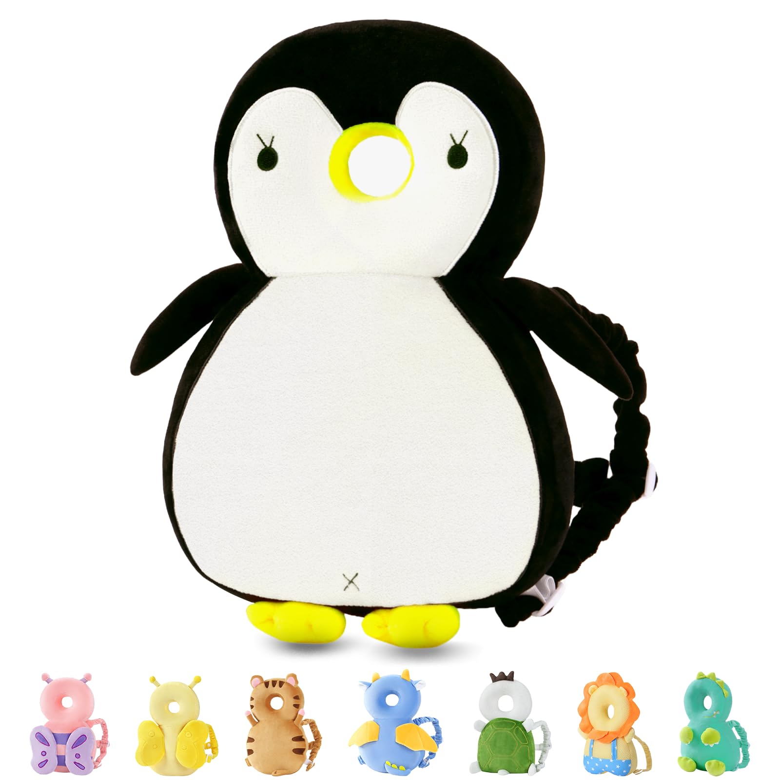 JunNeng Baby Head Protector Backpack, Toddler Walking Fall Head Protection, Pink Butterfly