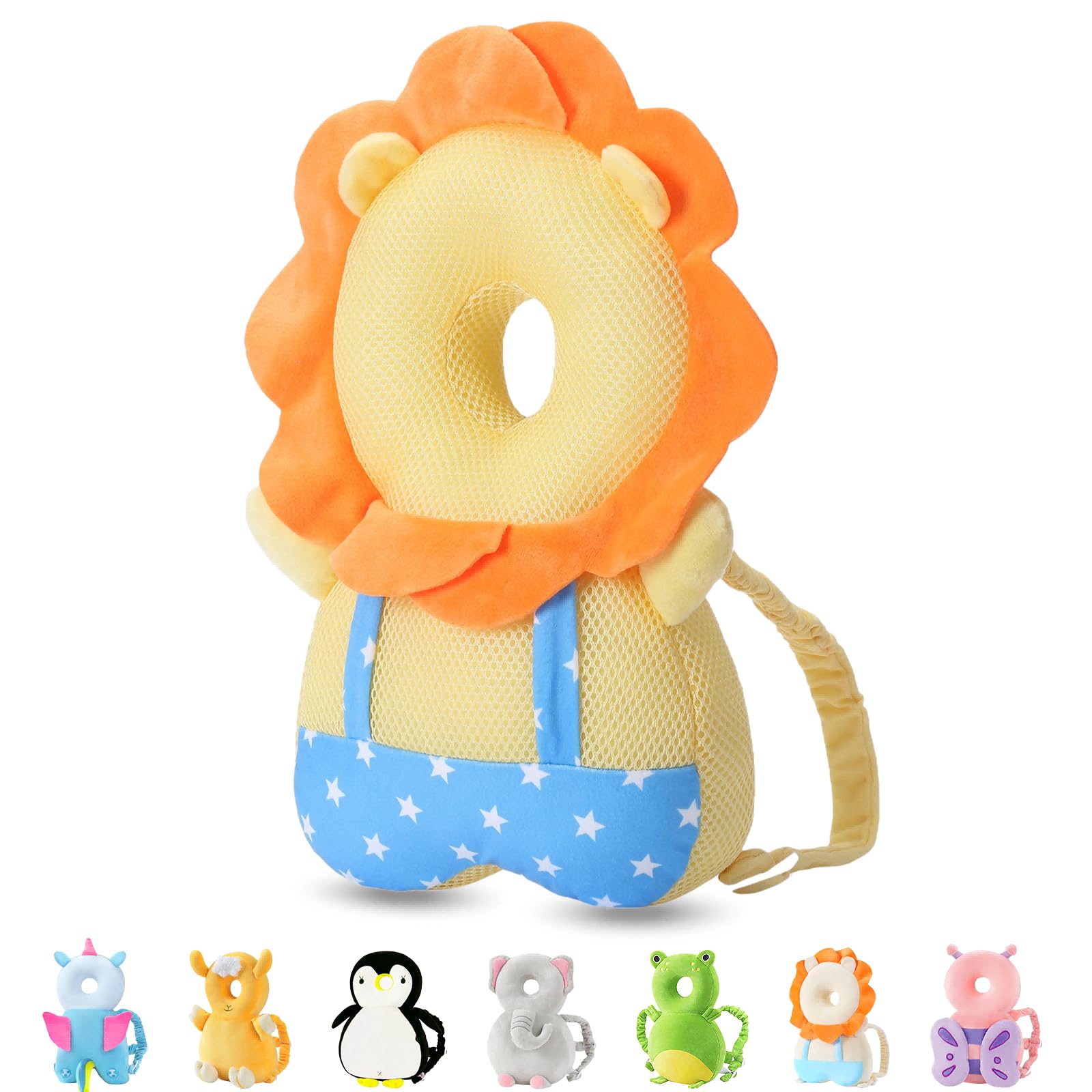 JunNeng Baby Head Protector Backpack, Toddler Walking Fall Head Protection, Pink Butterfly