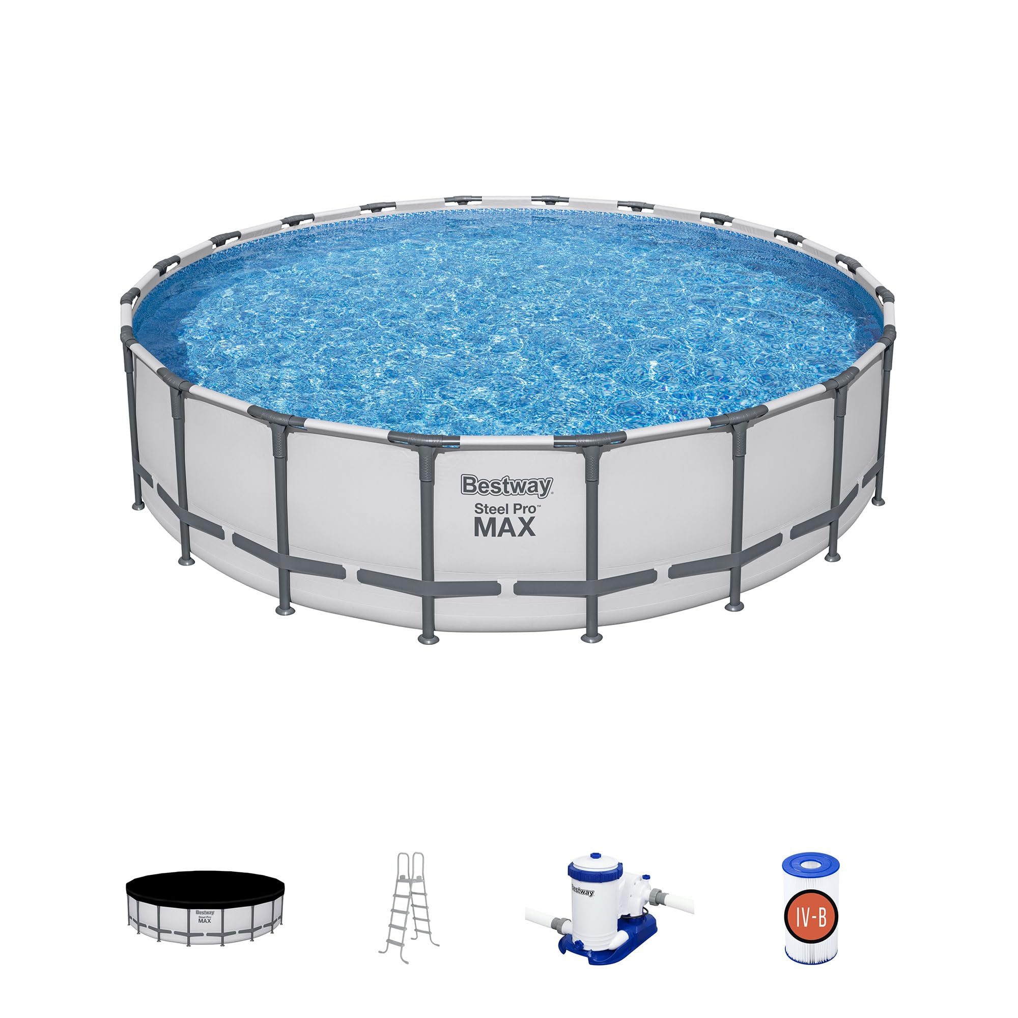 Bestway Steel Pro MAX Above Ground Swimming Pool (12' x 30") | Round Outdoor Backyard Family Pool with Tritech® Puncture-Resistant Liner | Easy Setup | Includes Filter Pump for Clean, Clear Water