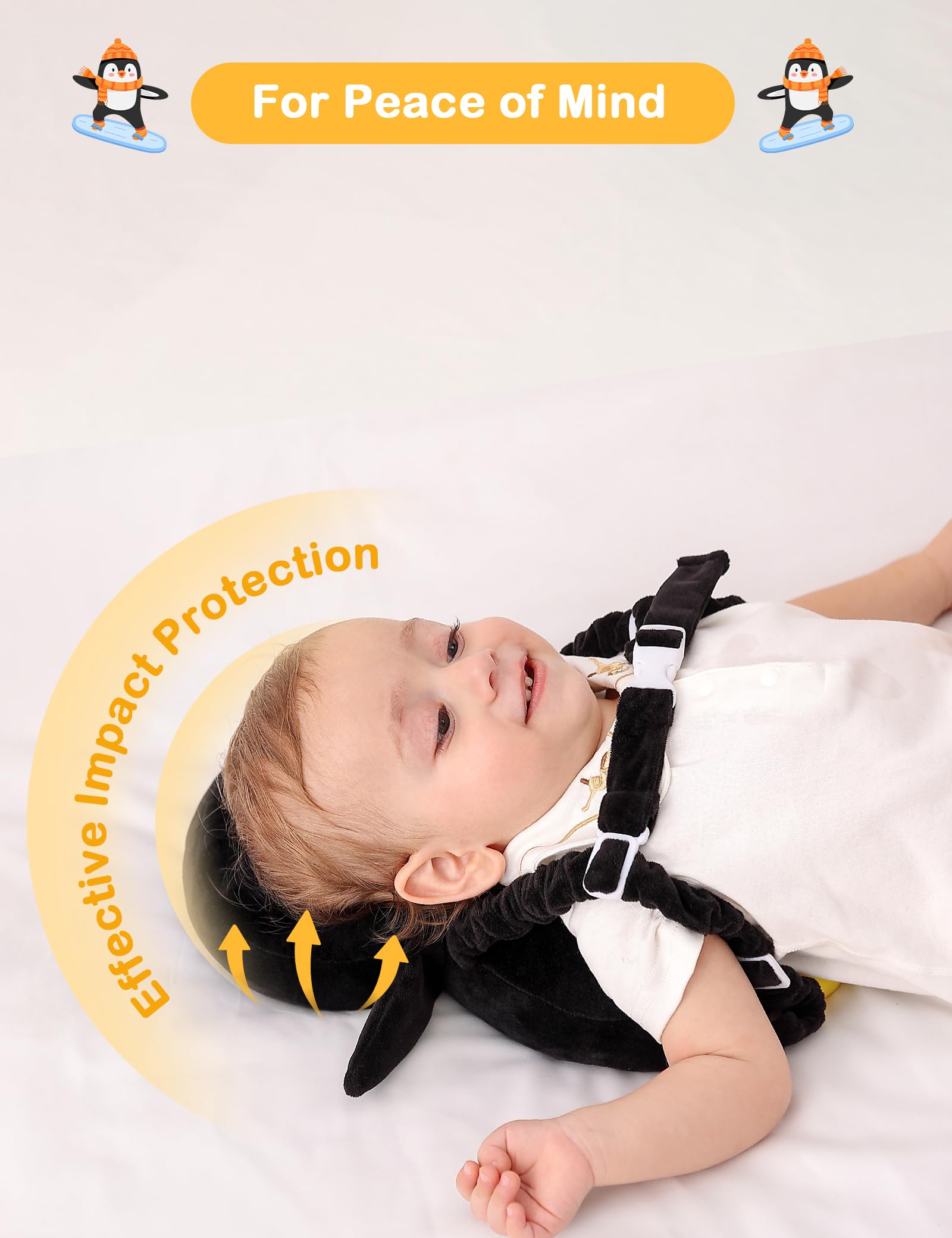 JunNeng Baby Head Protector Backpack, Toddler Walking Fall Head Protection, Pink Butterfly