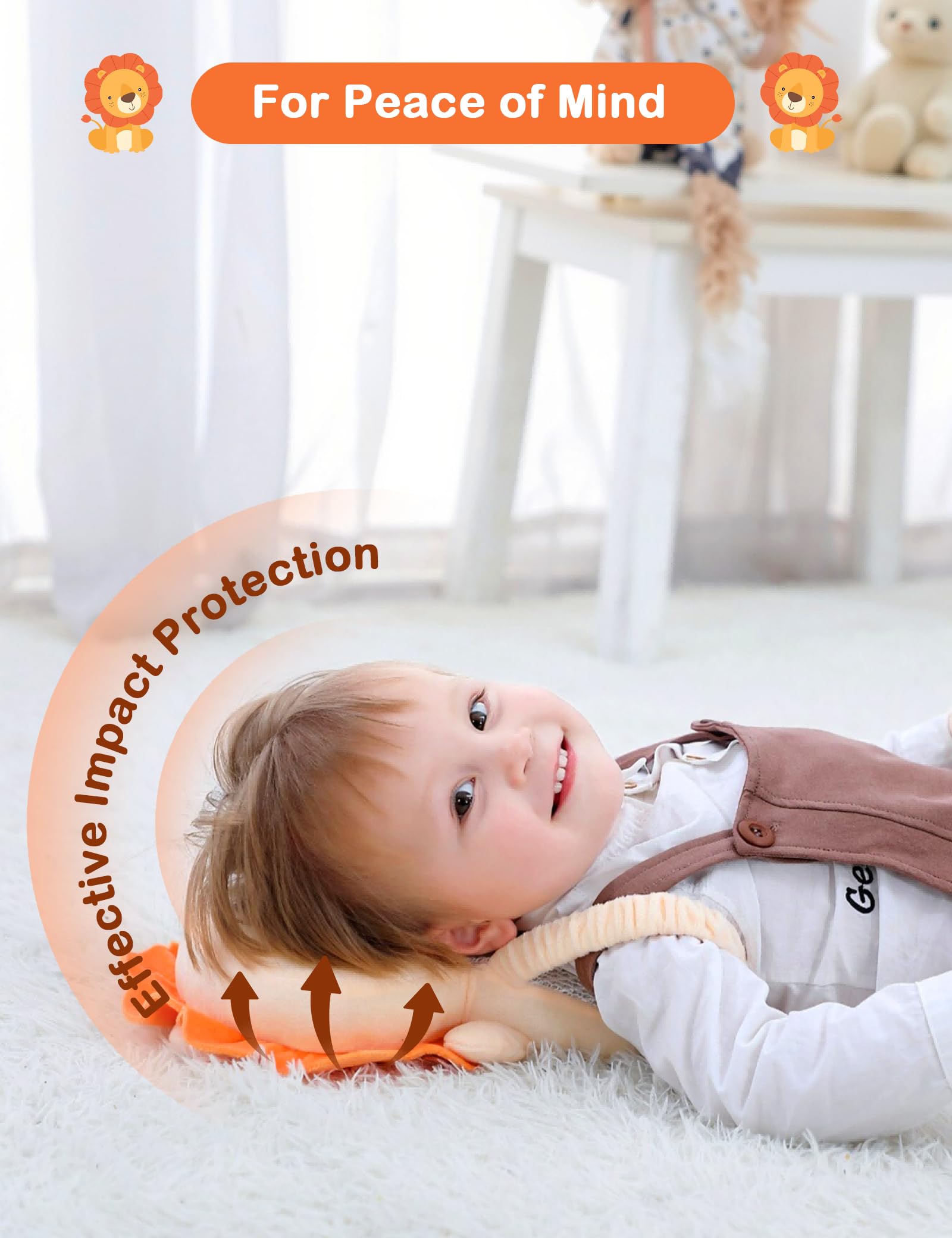 JunNeng Baby Head Protector Backpack, Toddler Walking Fall Head Protection, Pink Butterfly
