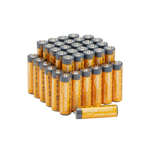 Amazon Basics 20-Pack AA Alkaline Batteries, 1.5 Volt, 10-Year Leak-Free Shelf Life, for Everyday and Household Devices