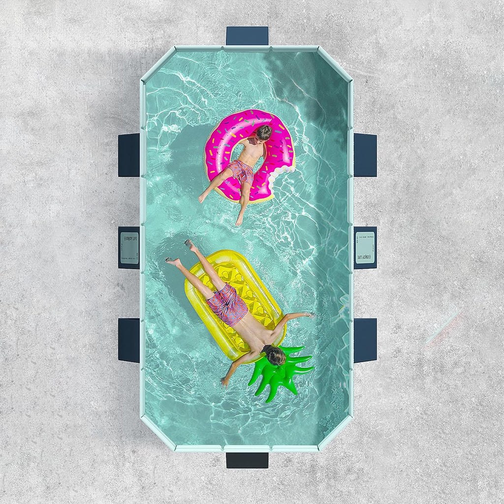 Foldable Non-Inflatable Above Ground Framed Swimming Pool for Backyard, Family Pool (113" x 66" x 20")